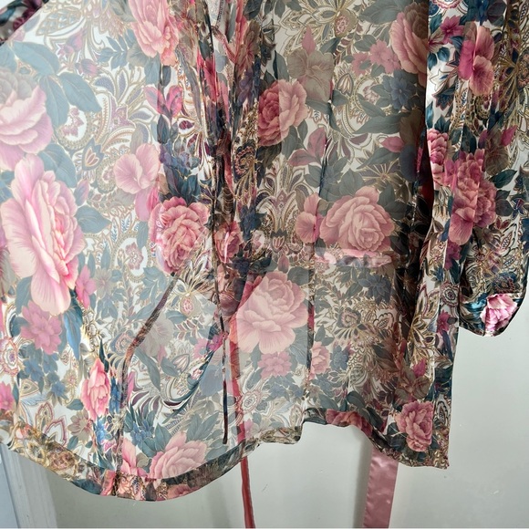 Vintage Victoria's Secret Gold Label Semi Sheer Kimono Robe One Size Floral 90’s - Picture 12 of 12